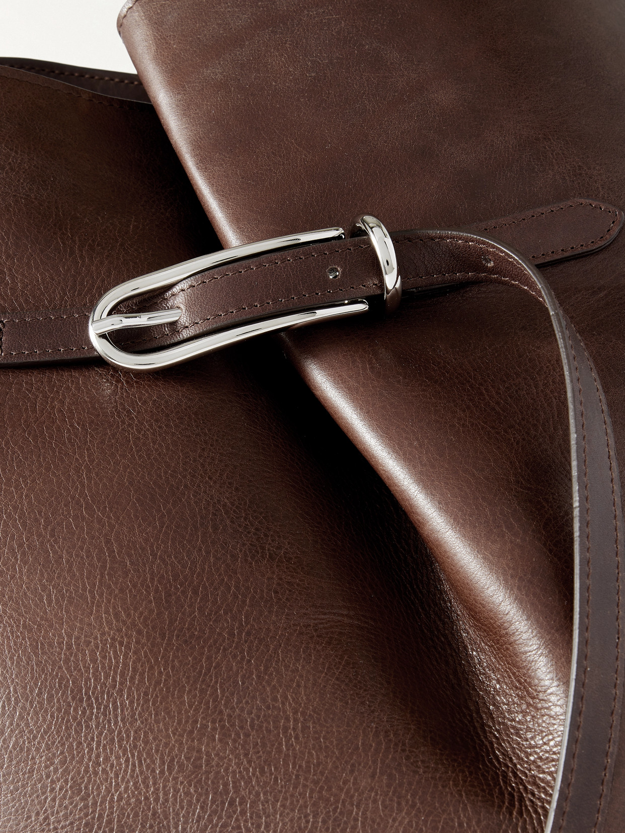 Liffner Buckled Leather Bucket Bag