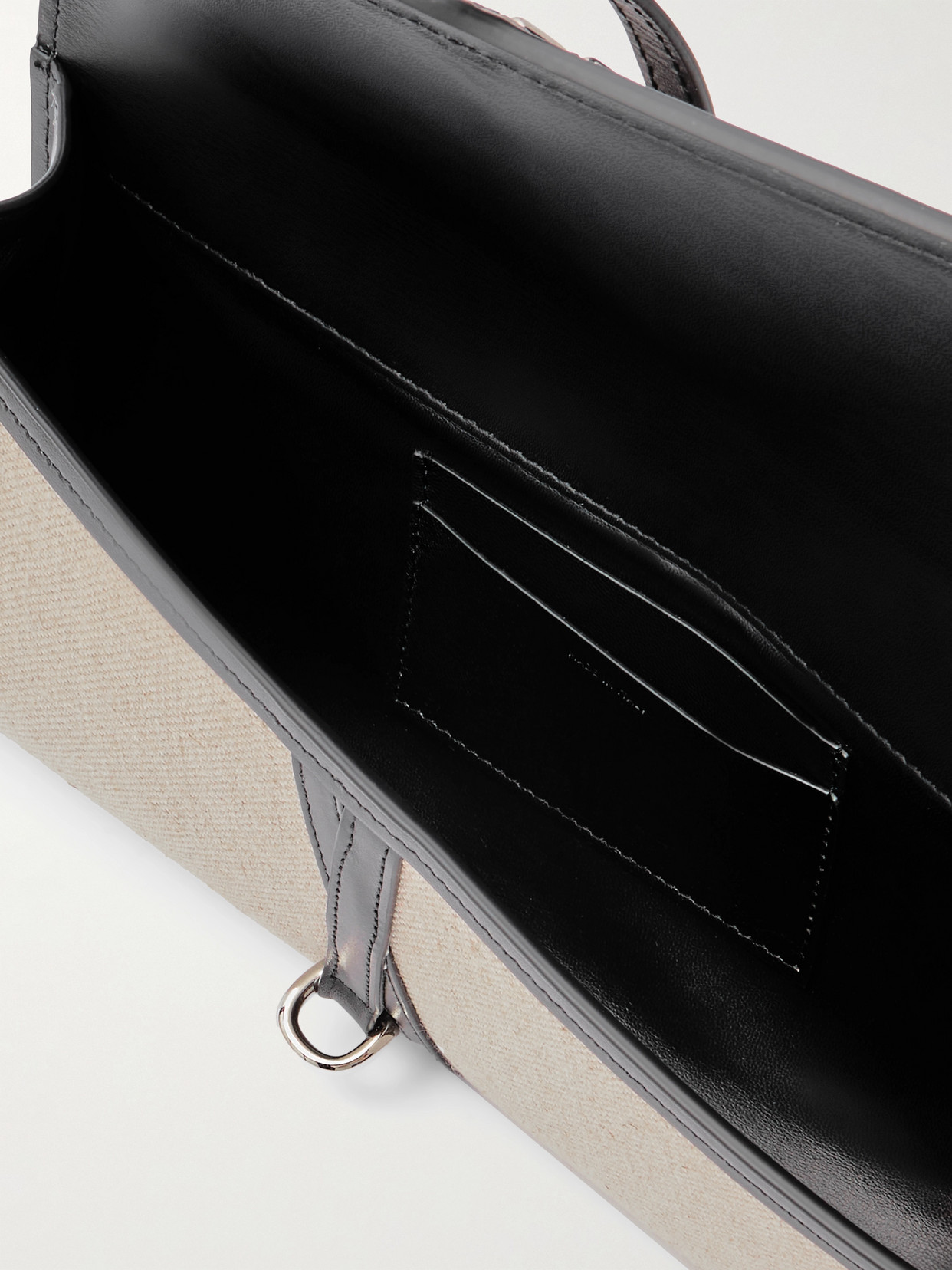 Liffner Belted Leather-trimmed Canvas Clutch