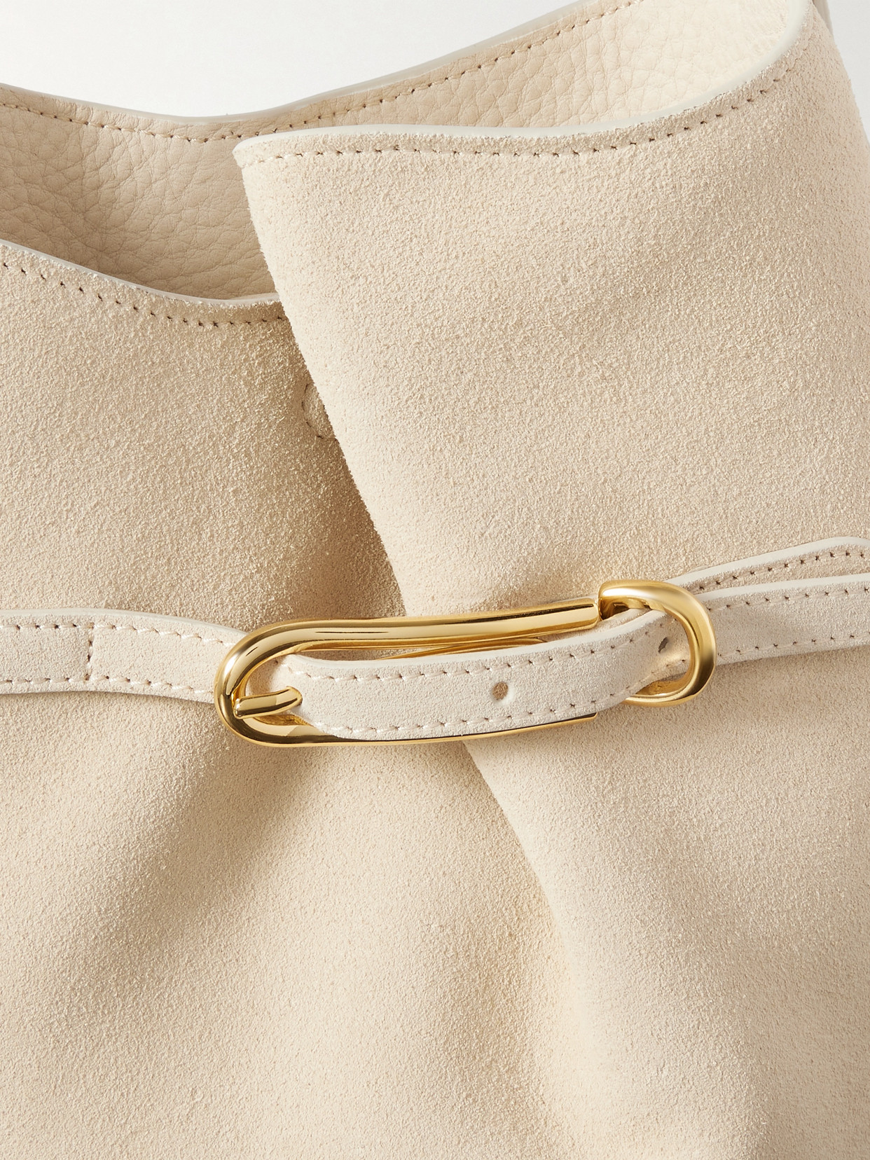Liffner Buckled Suede Bucket Bag