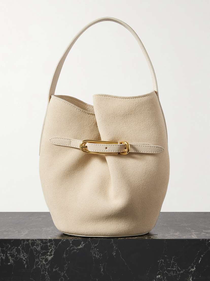 Liffner Buckled Suede Bucket Bag
