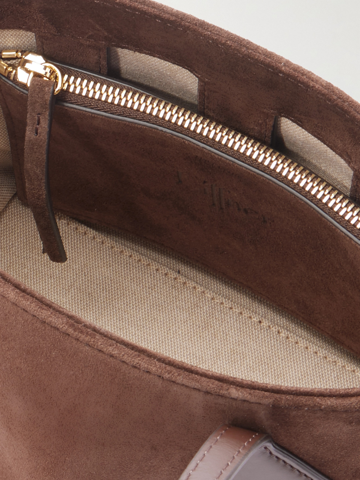 Liffner Micro Leather-trimmed Suede Tote