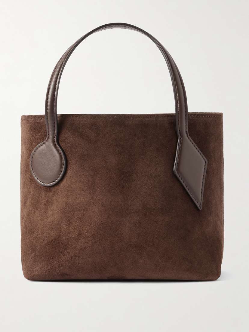 Liffner Micro Leather-trimmed Suede Tote