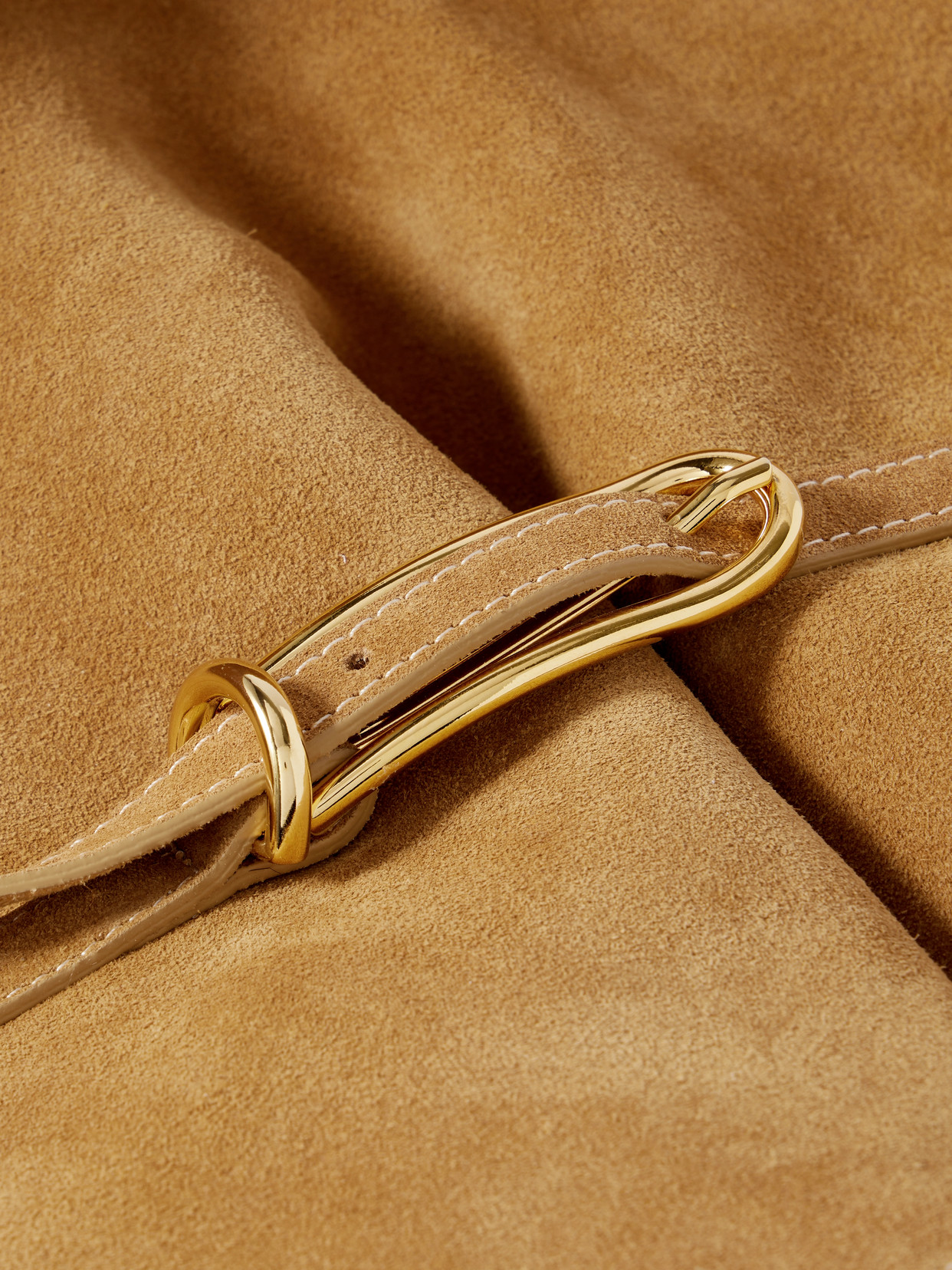 Liffner Buckled Suede Bucket Bag
