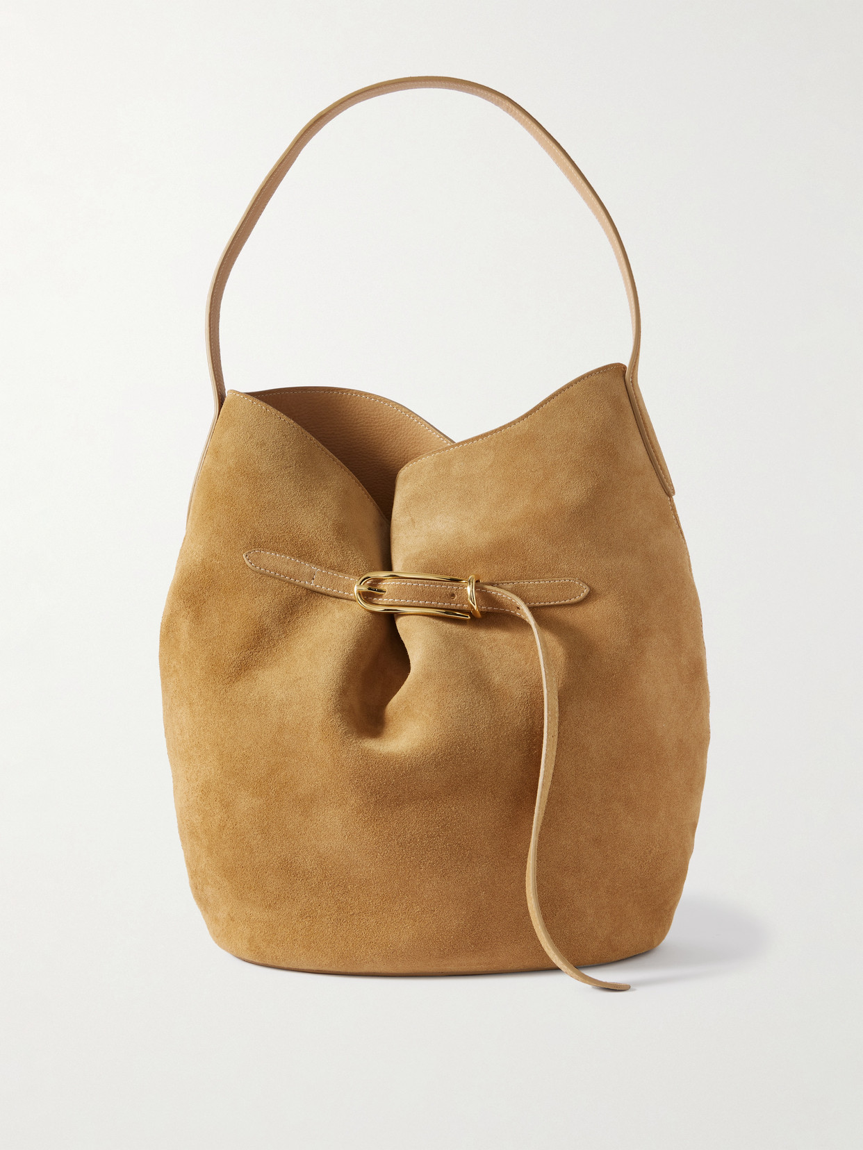 Liffner Buckled Suede Bucket Bag