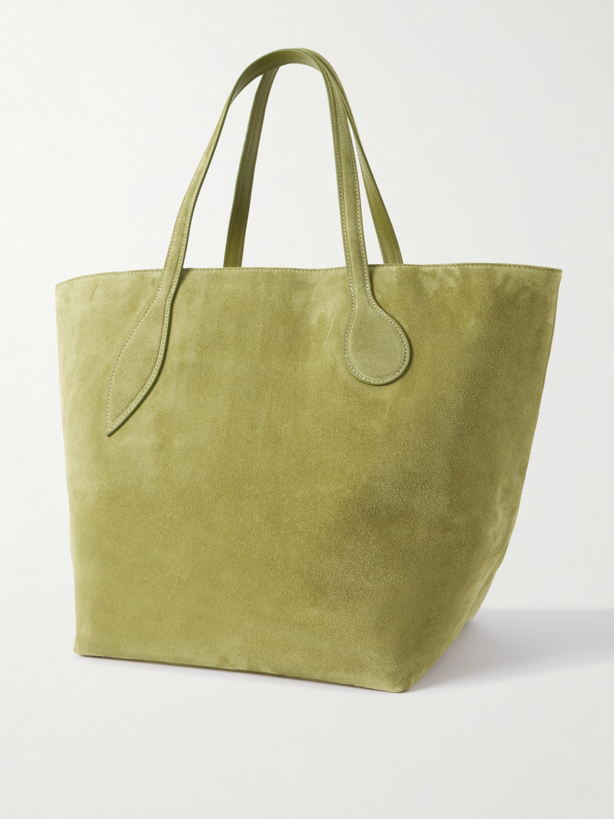 Liffner Sprout Large Suede Tote In Green