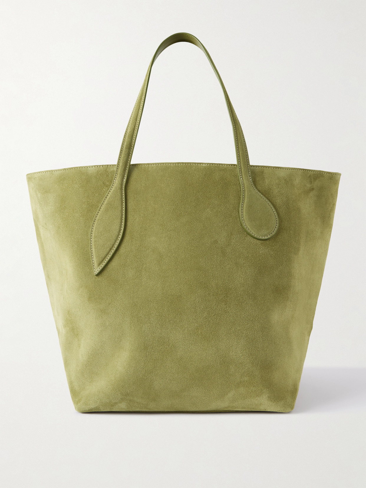 Liffner Sprout Large Suede Tote In Green