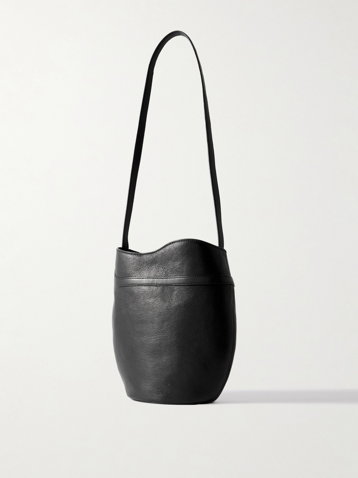Liffner Buckled Leather Bucket Bag