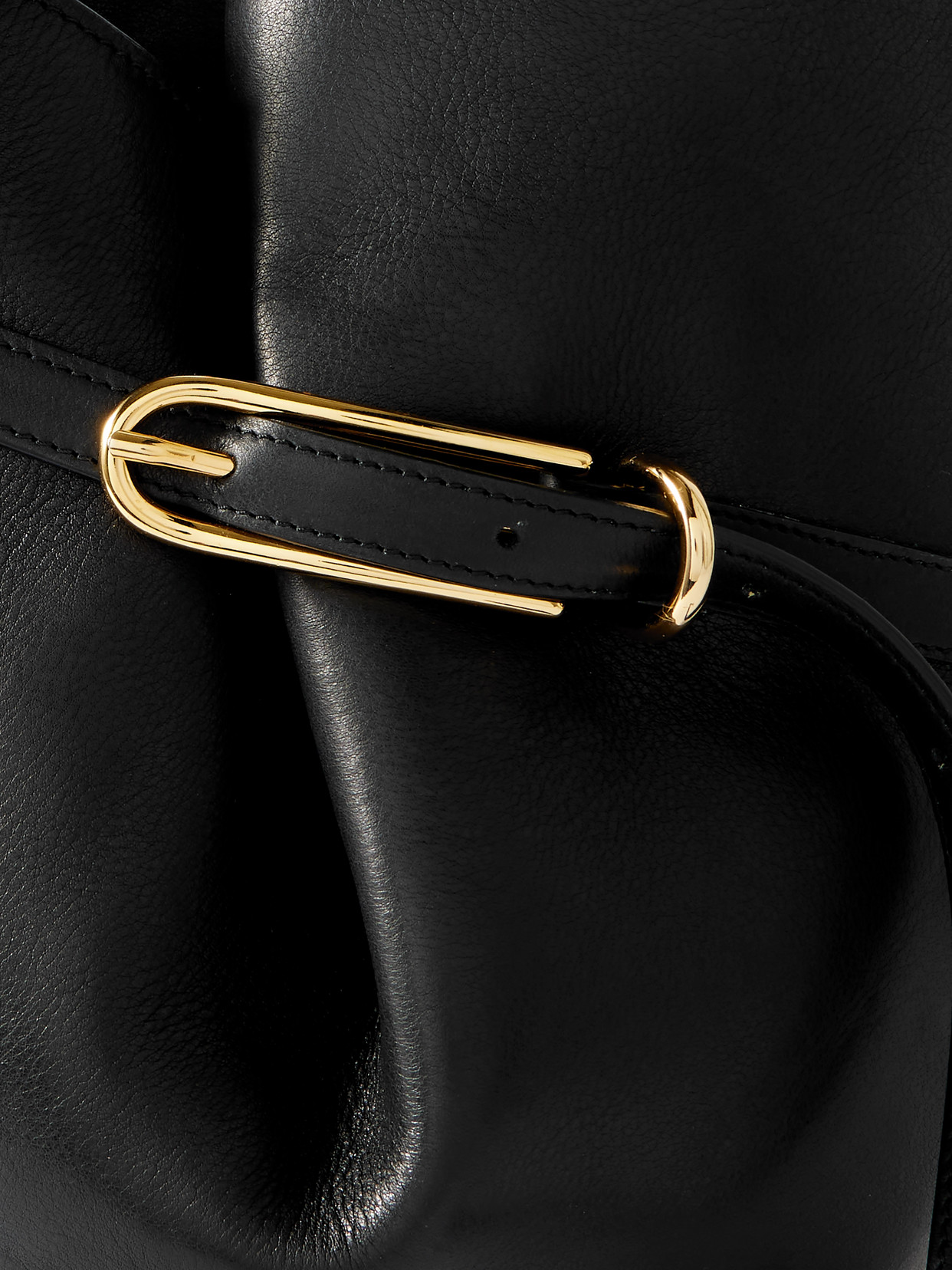 Liffner Buckled Leather Bucket Bag