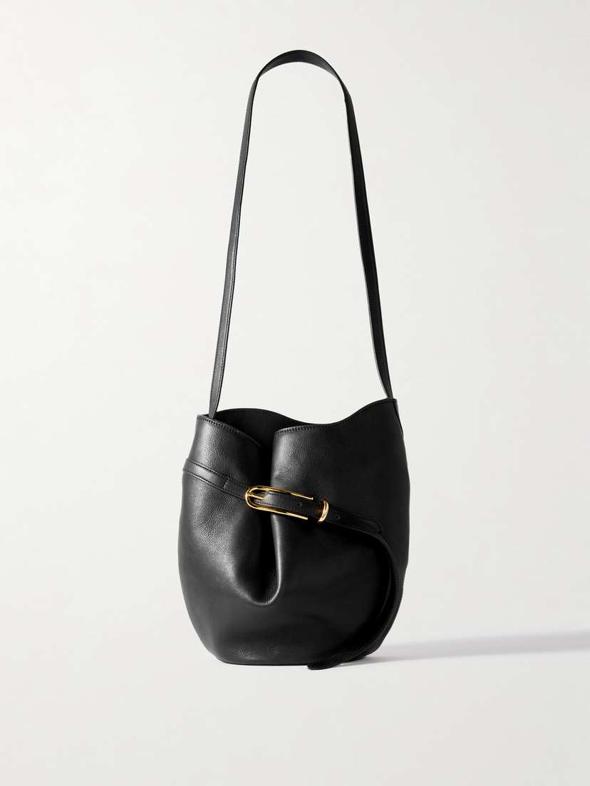 Liffner Buckled Leather Bucket Bag