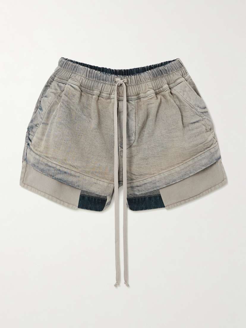 Rick Owens Layered Denim Shorts