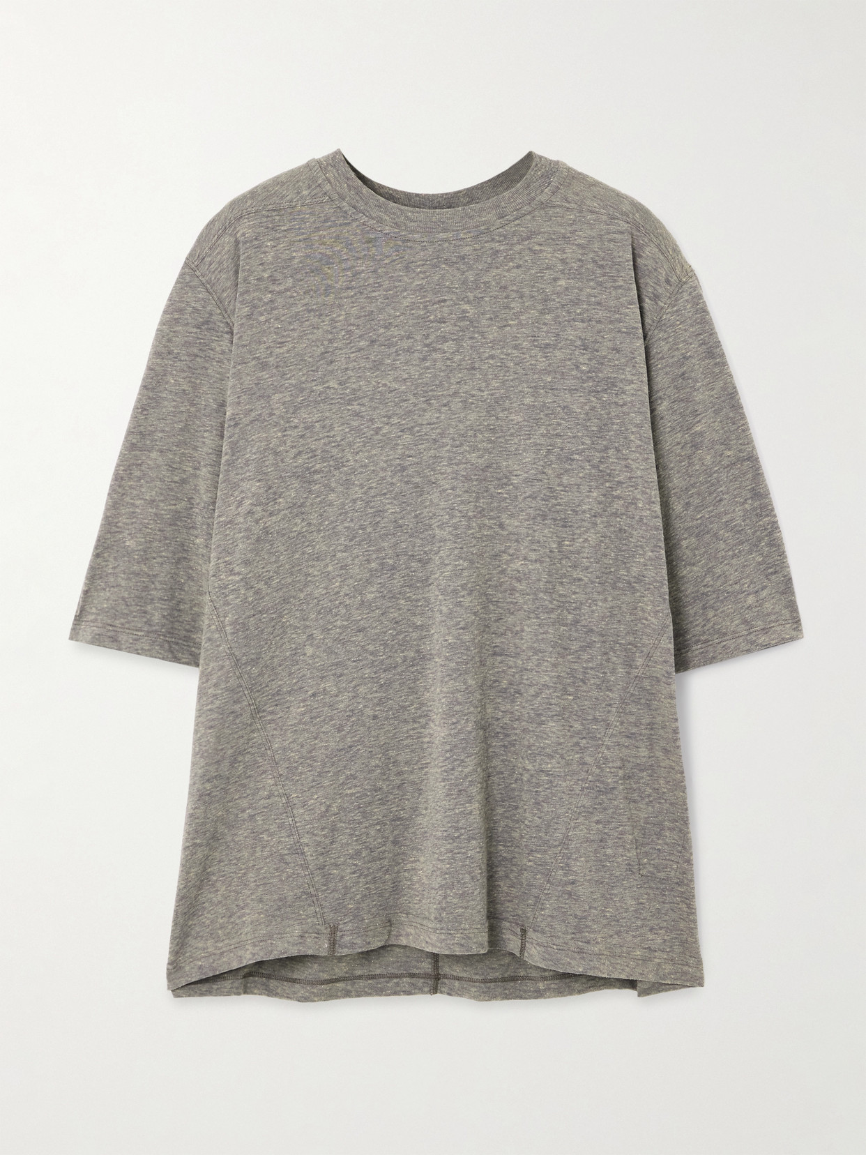 Rick Owens Walrus Paneled Cotton-jersey T-shirt In Gray