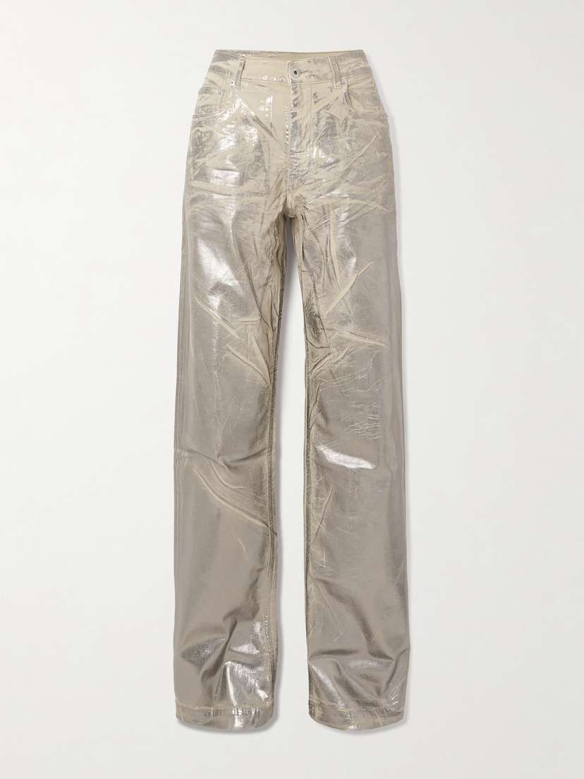 Rick Owens Geth Metallic Wide-leg Jeans