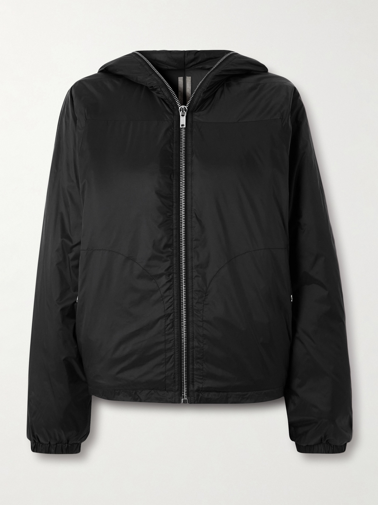 Rick Owens Hooded Padded Shell Jacket In Black