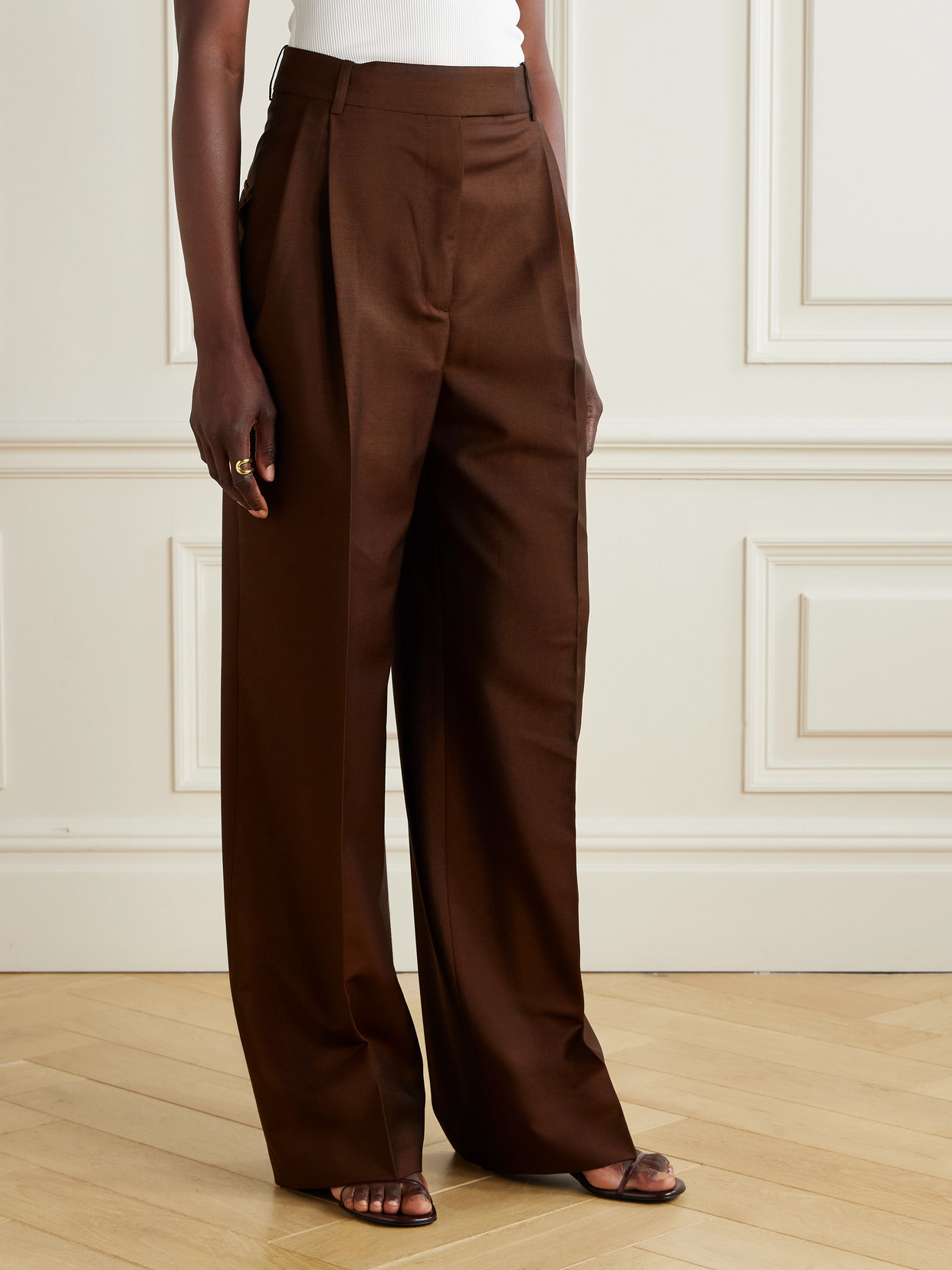 Rohe Pleated Wool And Mohair-blend Pants