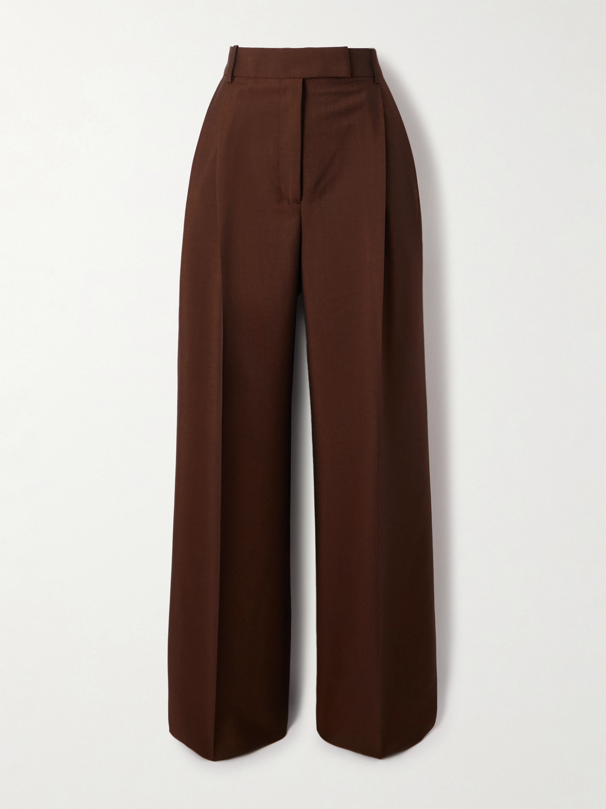 Rohe Pleated Wool And Mohair-blend Pants In Brown