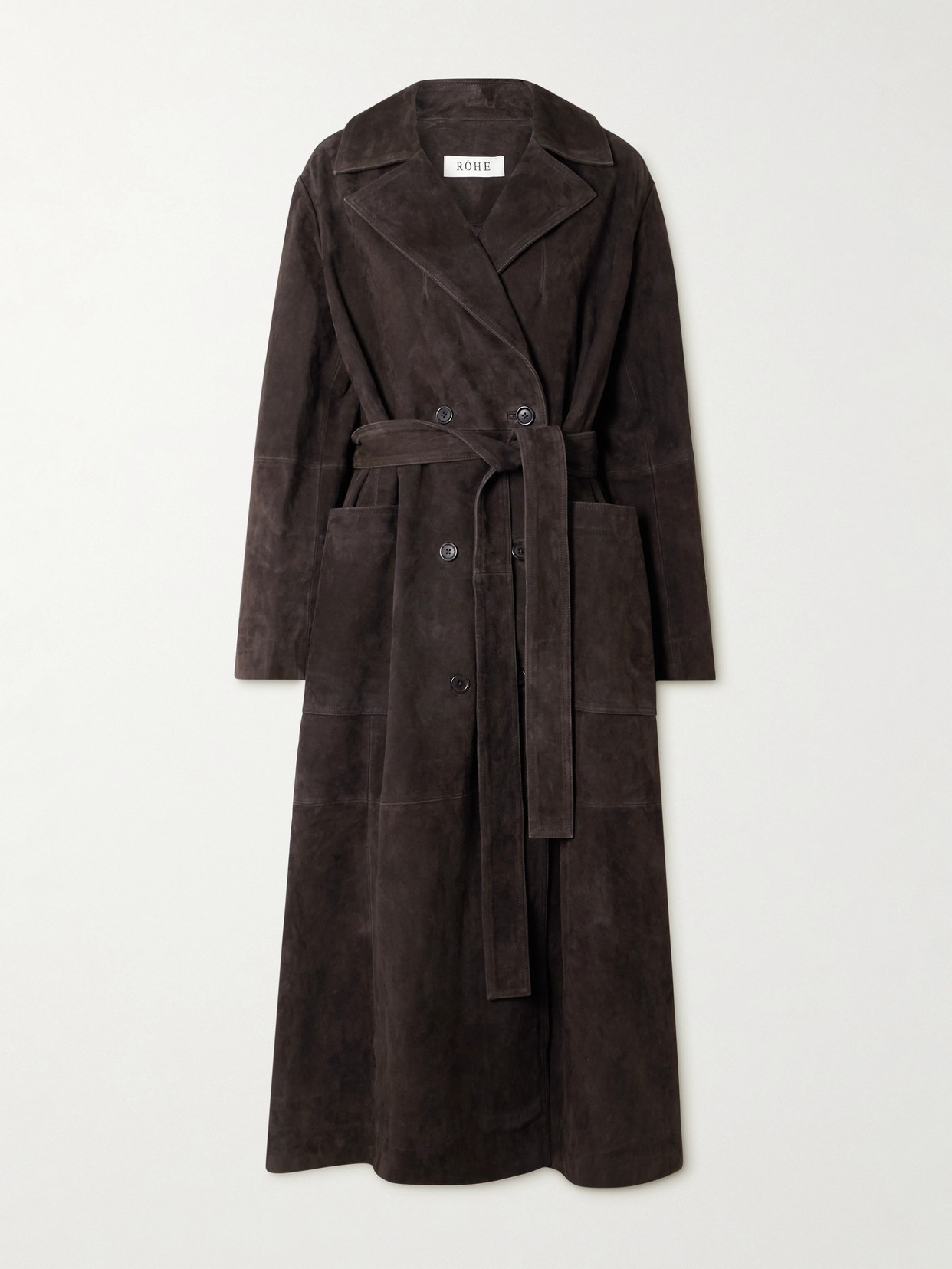 Rohe Double-breasted Suede Trench Coat