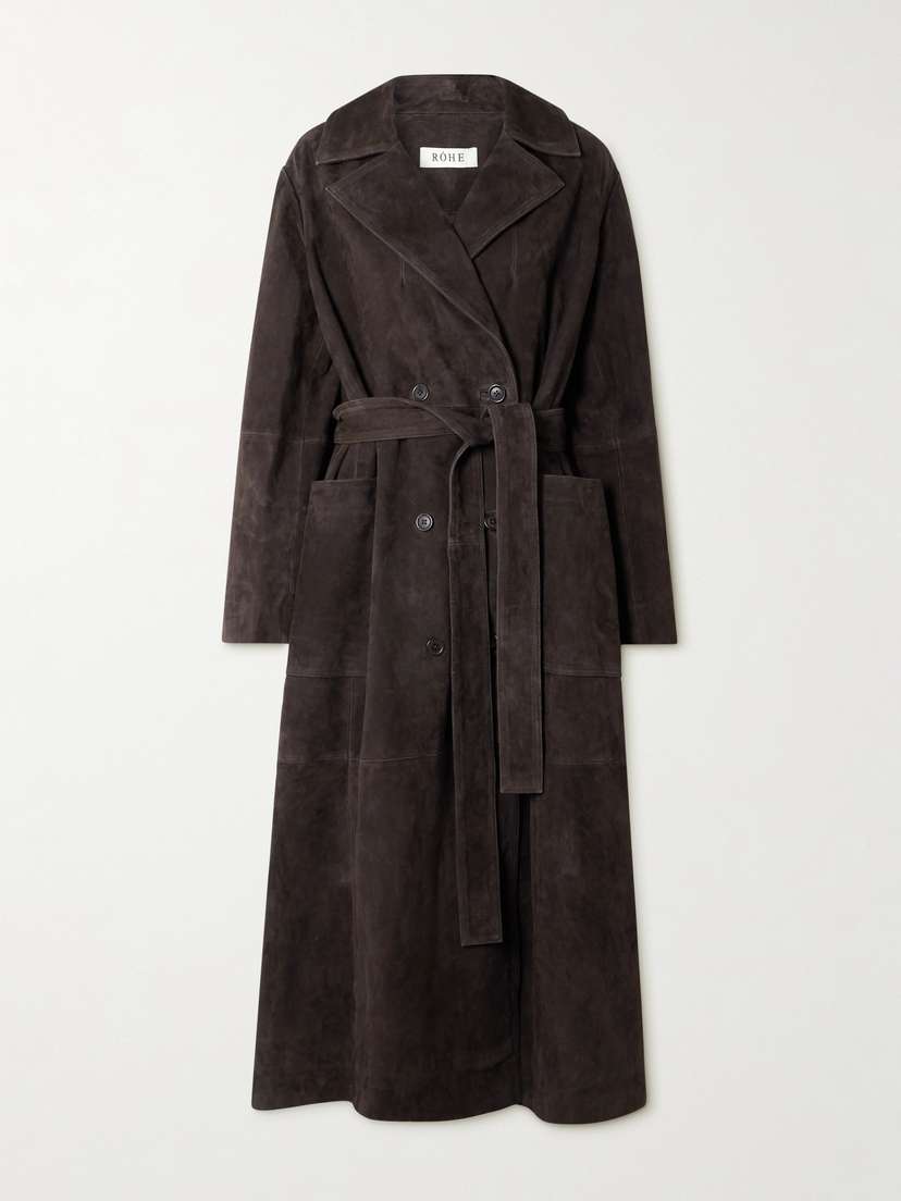 RÓHE Double-breasted Suede Trench Coat