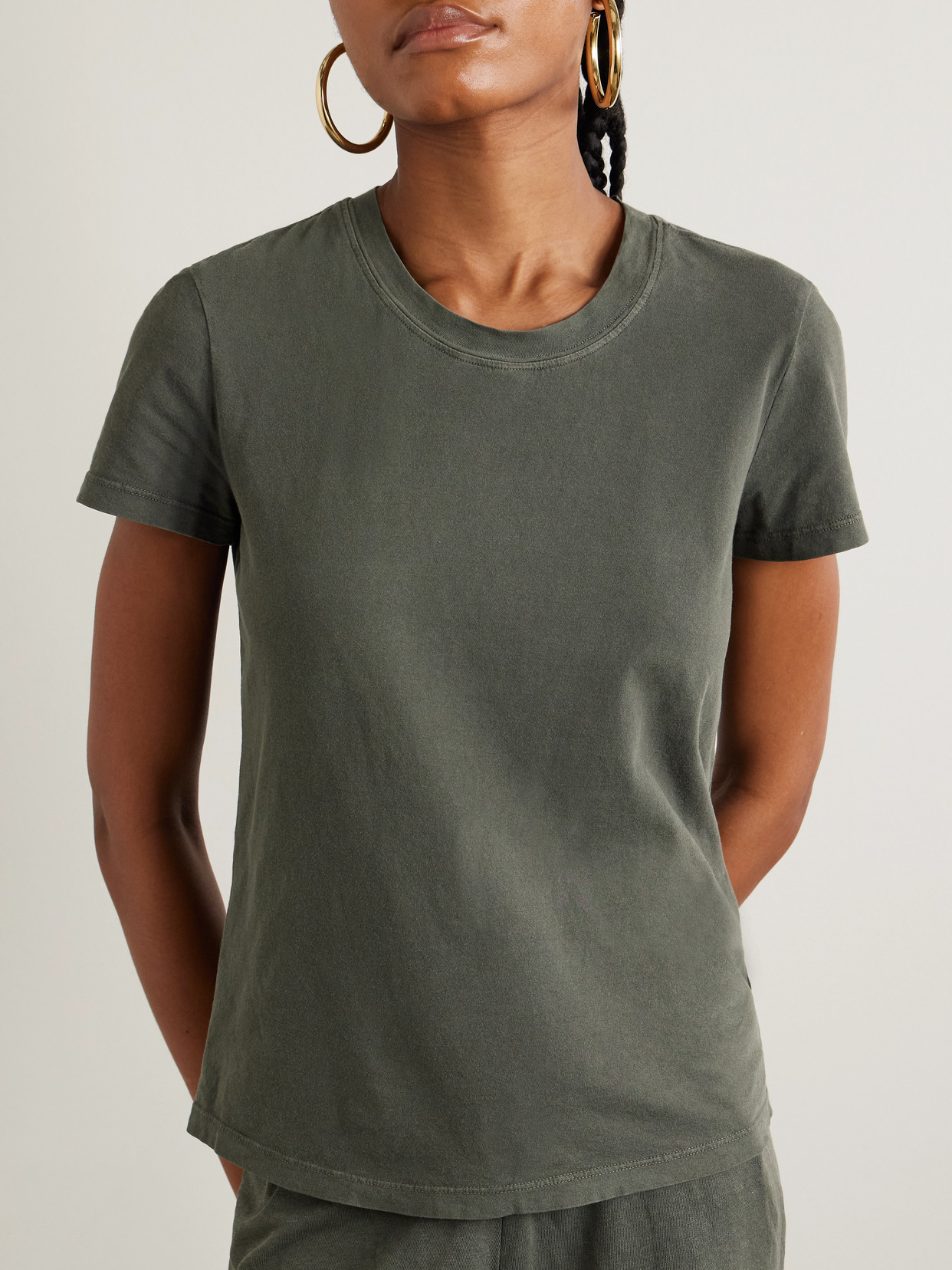 James Perse Vintage Boy Cotton-jersey T-shirt In Green