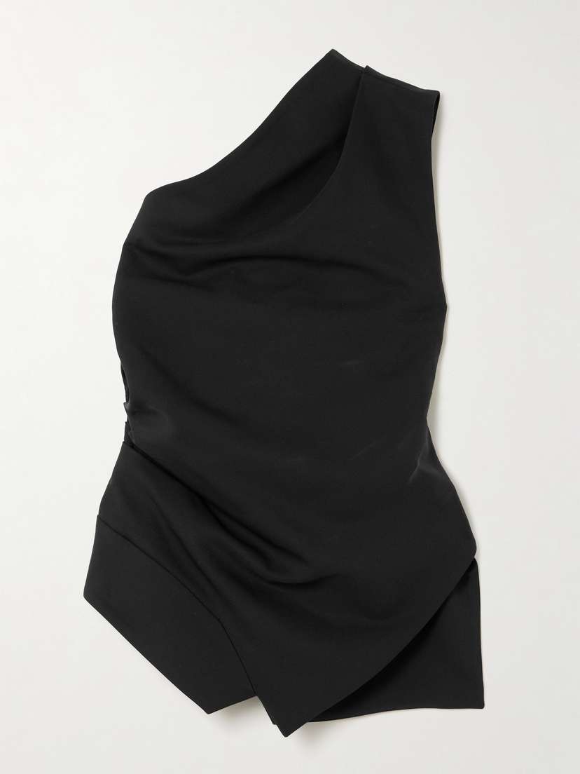 RÓHE Asymmetric One-shoulder Gathered Woven Top