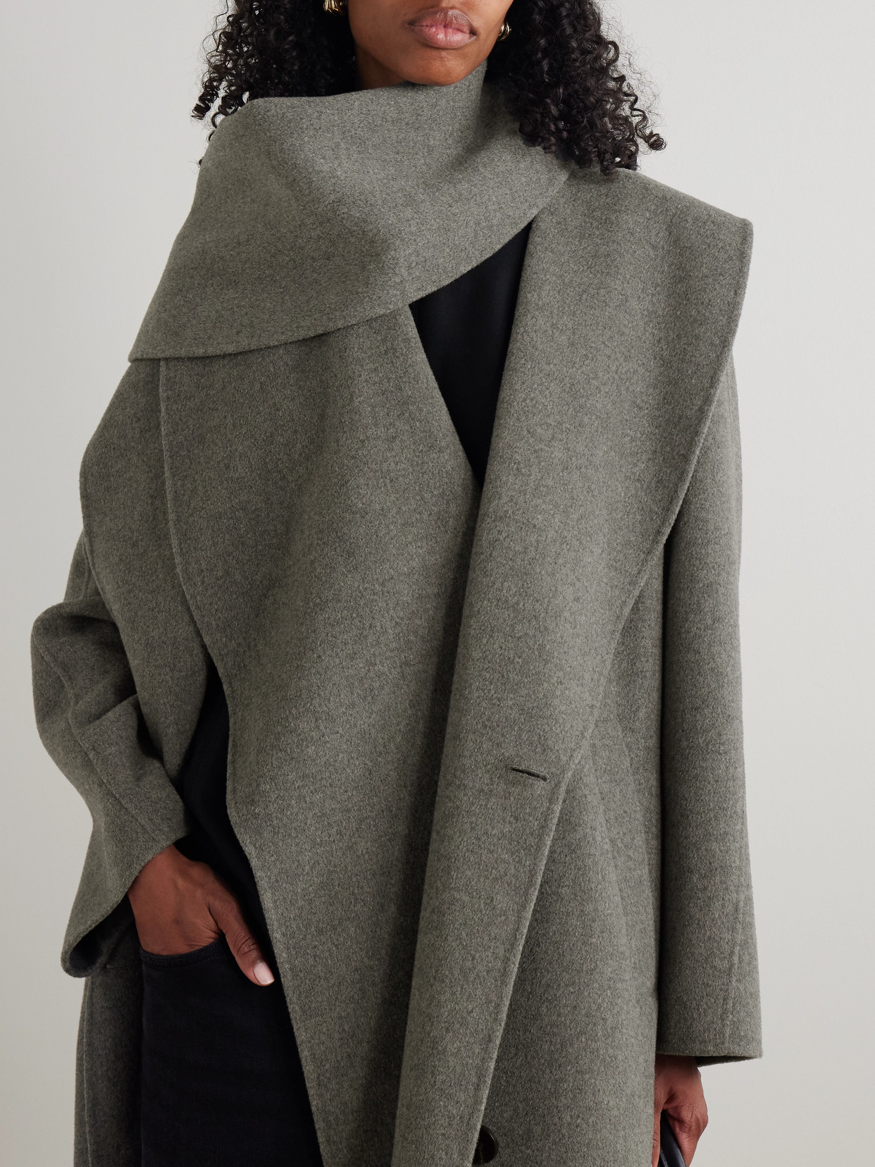 Rohe Double-breasted Wool And Cashmere-blend Coat In Green