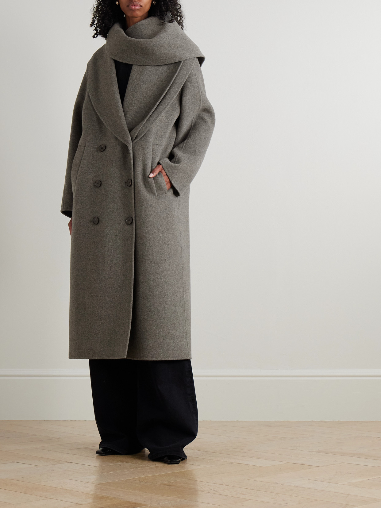 Rohe Double-breasted Wool And Cashmere-blend Coat In Green