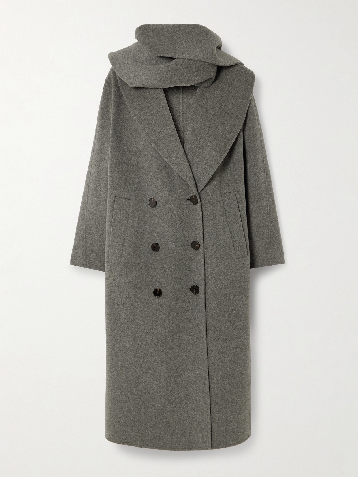 Rohe Double-breasted Wool And Cashmere-blend Coat In Gray