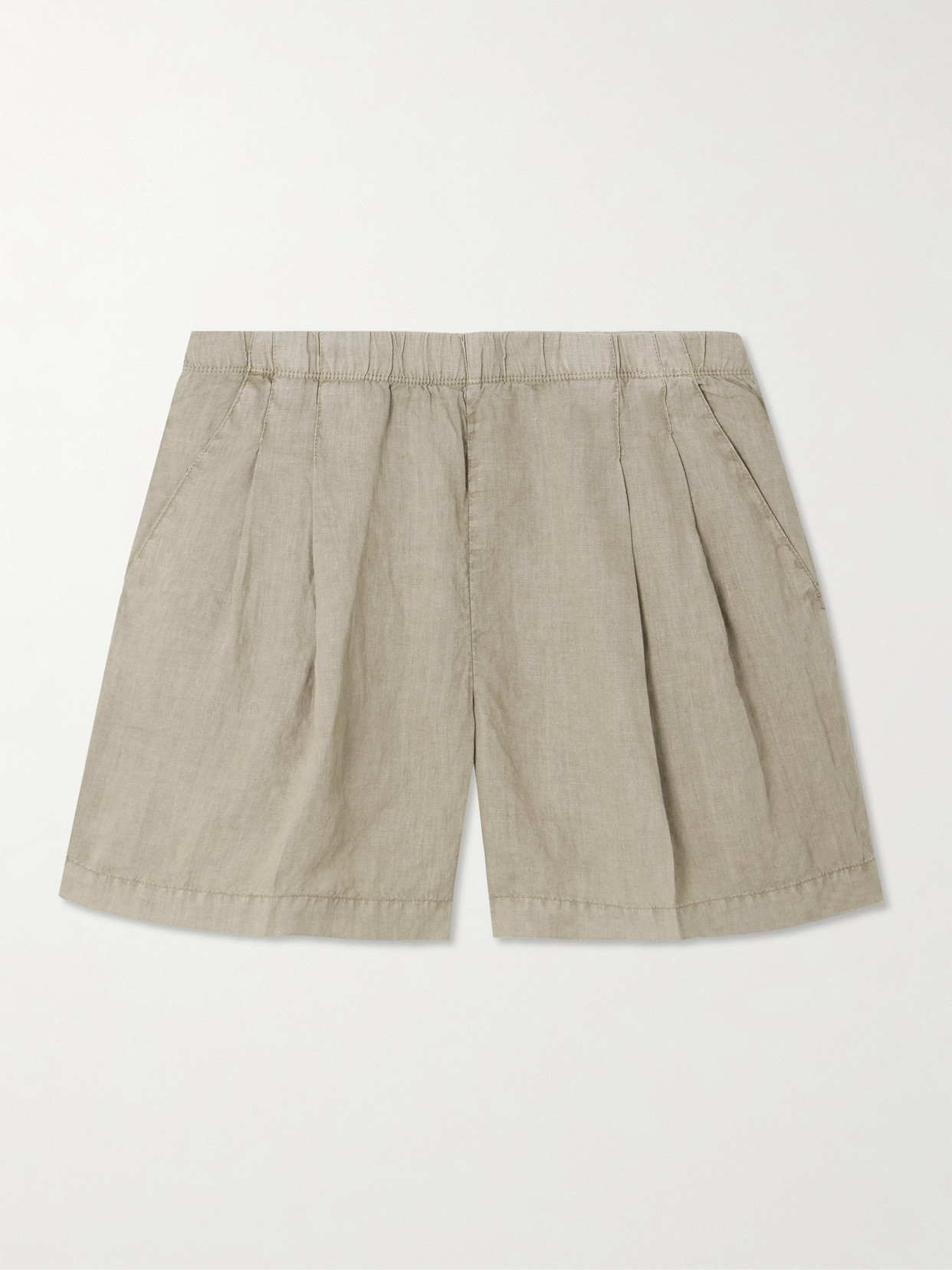 James Perse Pleated Linen Shorts
