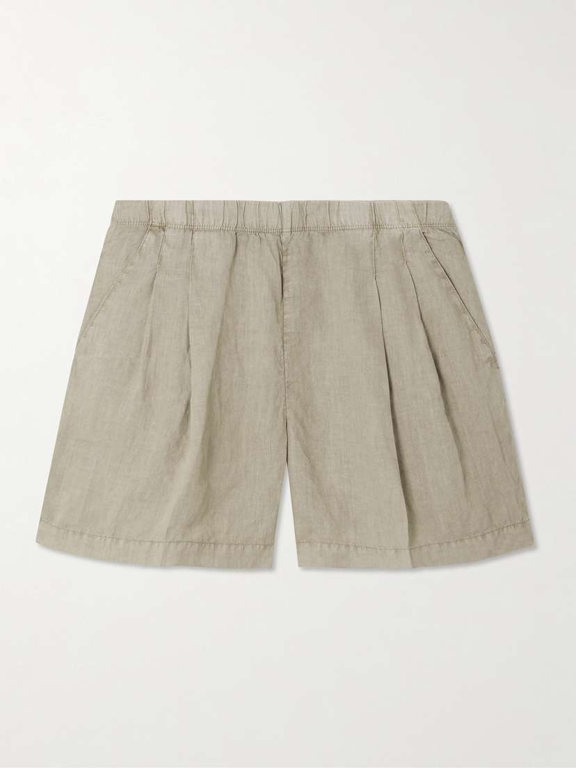 James Perse Pleated Linen Shorts