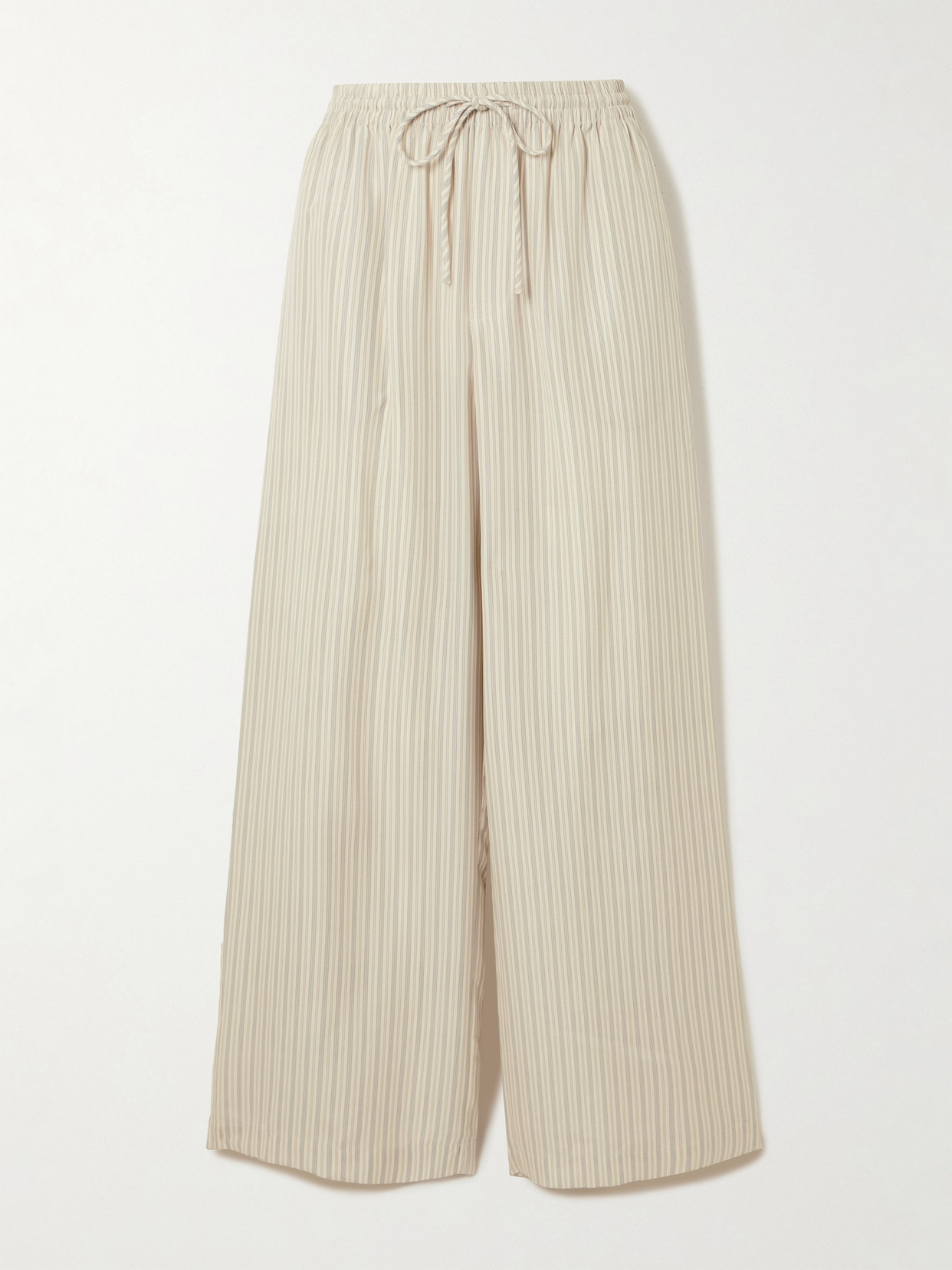 Rohe Striped Silk Wide-leg Pants In White