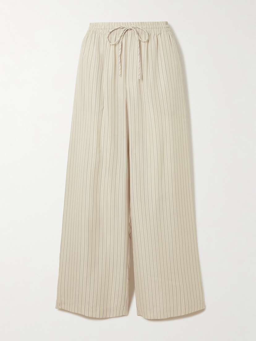 RÓHE Striped Silk Wide-leg Pants
