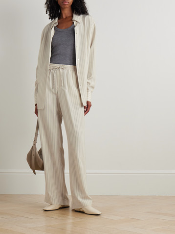 Róhe Striped silk wide-leg pants