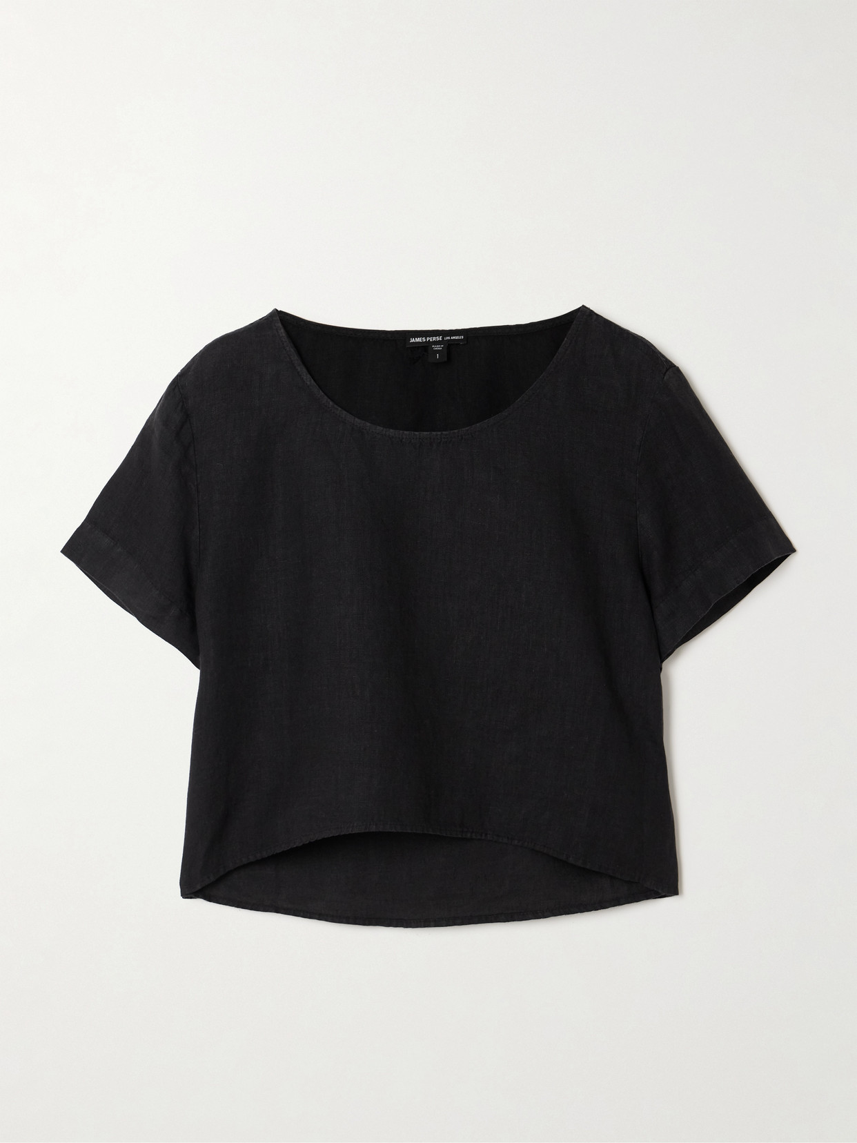 James Perse Cropped Linen-canvas T-shirt