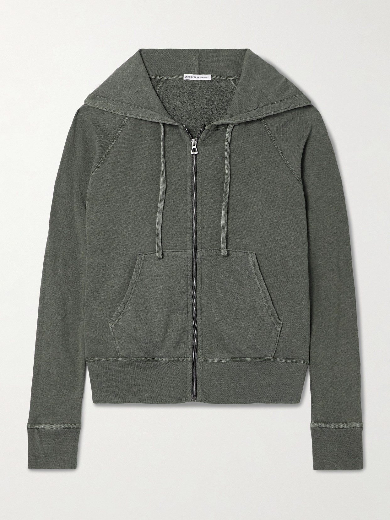 James Perse Vintage French Cotton-terry Hoodie In Green