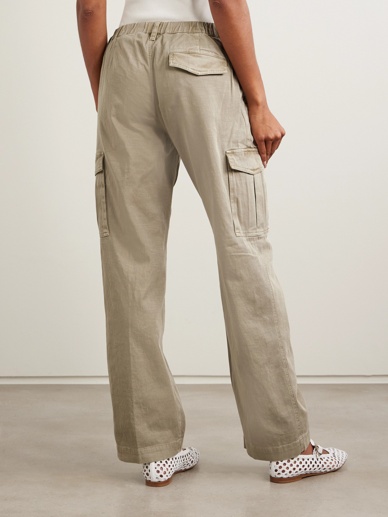 JAMES PERSE COTTON-BLEND TWILL STRAIGHT-LEG CARGO PANTS