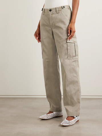 James Perse Cotton-blend twill straight-leg cargo pants
