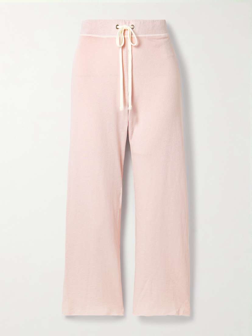 James Perse Cropped French Cotton-terry Track Pants