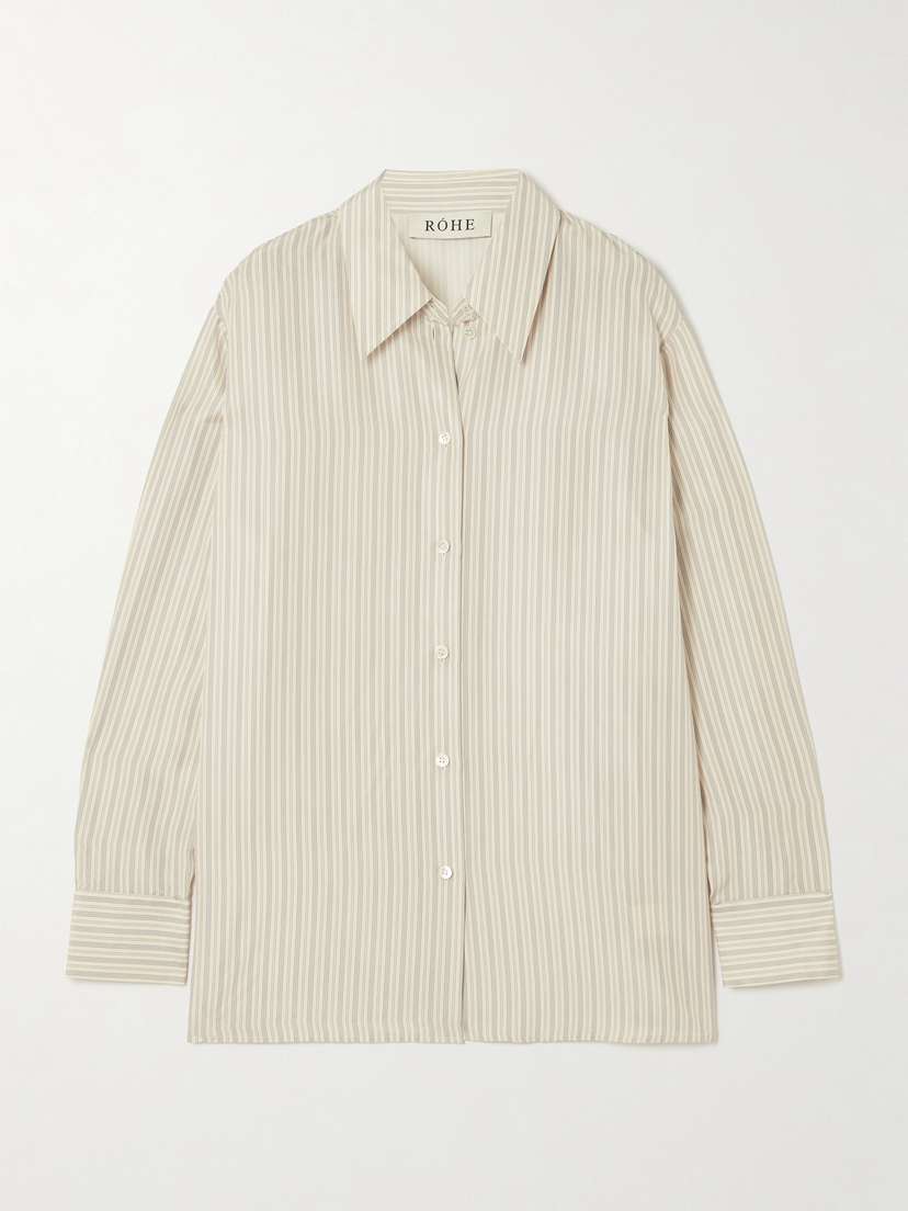 RÓHE Oversized Striped Silk Shirt
