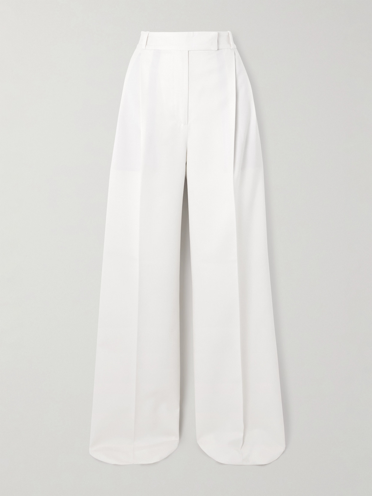 Rohe Pleated Wool-blend Twill Wide-leg Pants In White