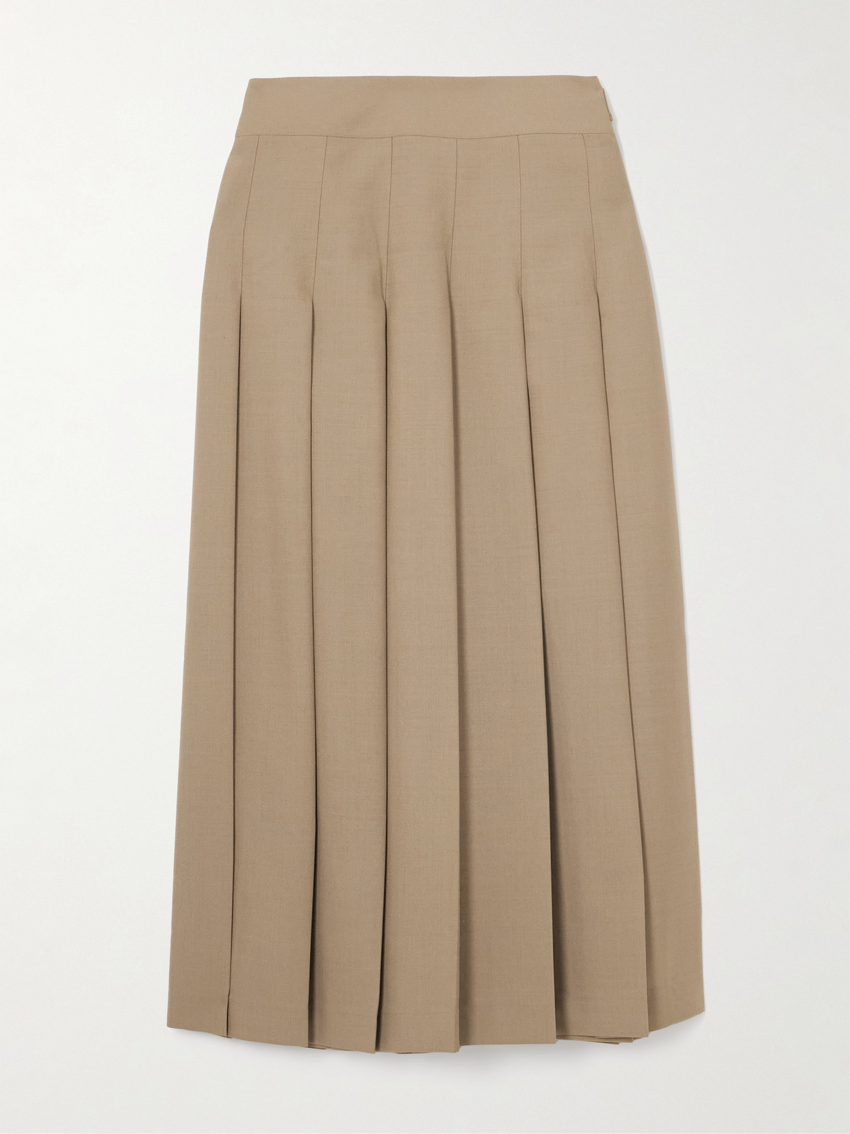Rohe Pleated Wool-blend Midi Wrap Skirt In Brown