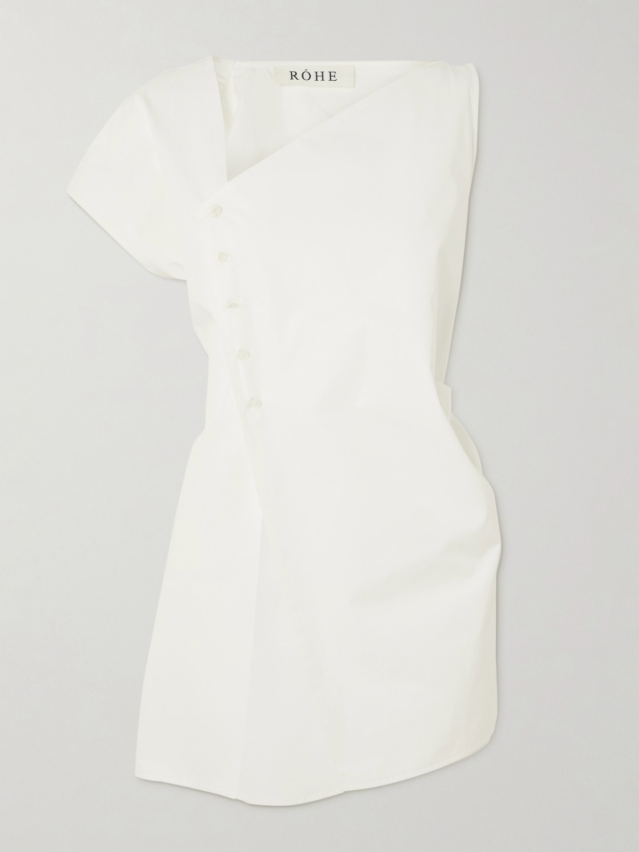 Rohe Asymmetric Cotton-poplin Top In White