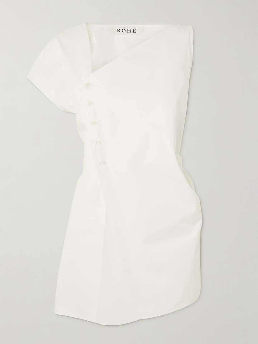 RÓHE Asymmetric Cotton-poplin Top