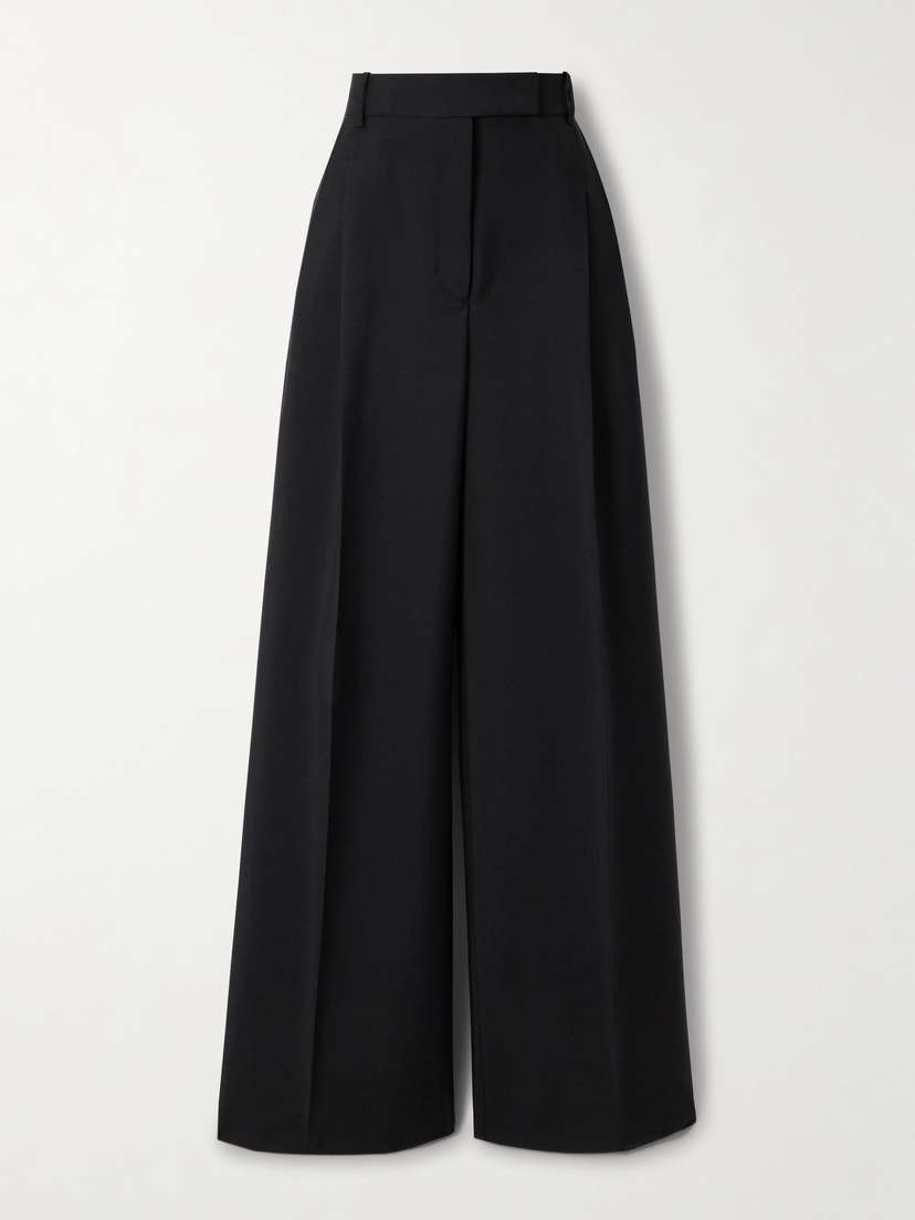 RÓHE Pleated Grain De Poudre Wool And Mohair-blend Wide-leg Pants