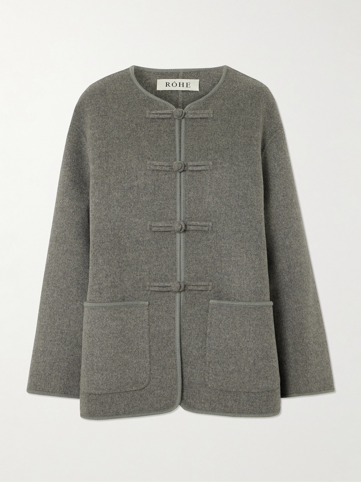 Rohe Oversized Wool And Cashmere-blend Jacket In Gray