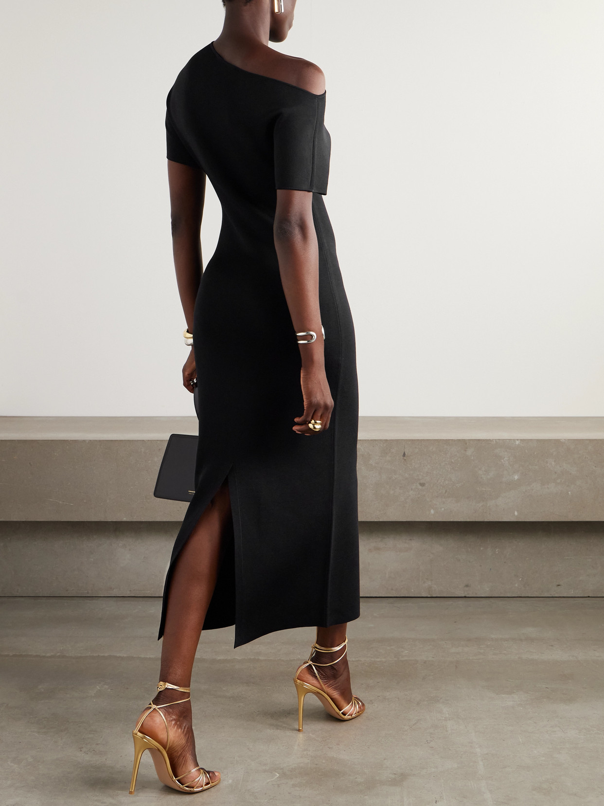 Rohe Asymmetric Jersey Dress In Black