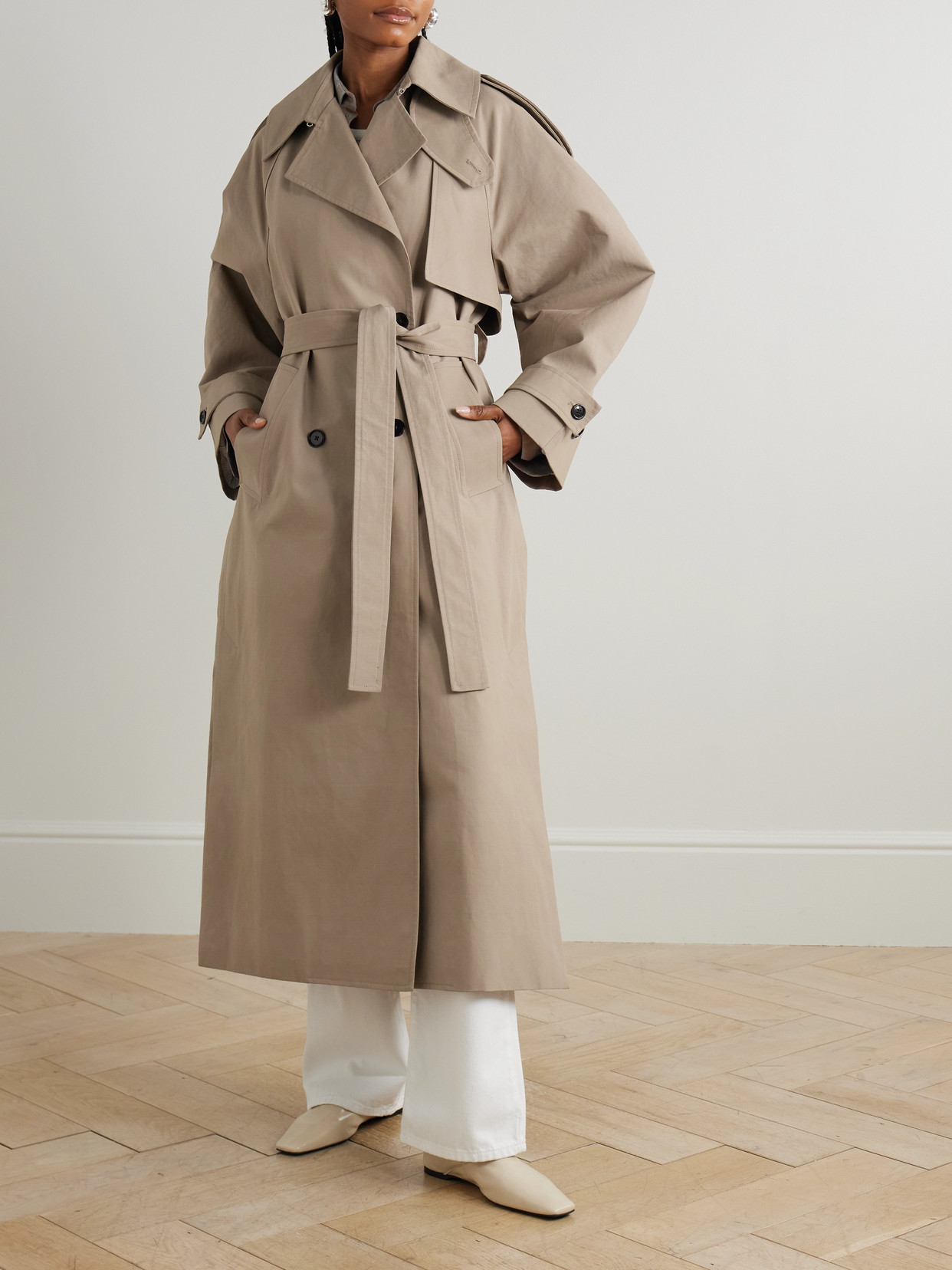 Rohe Oversized Double-breasted Cotton Trench Coat