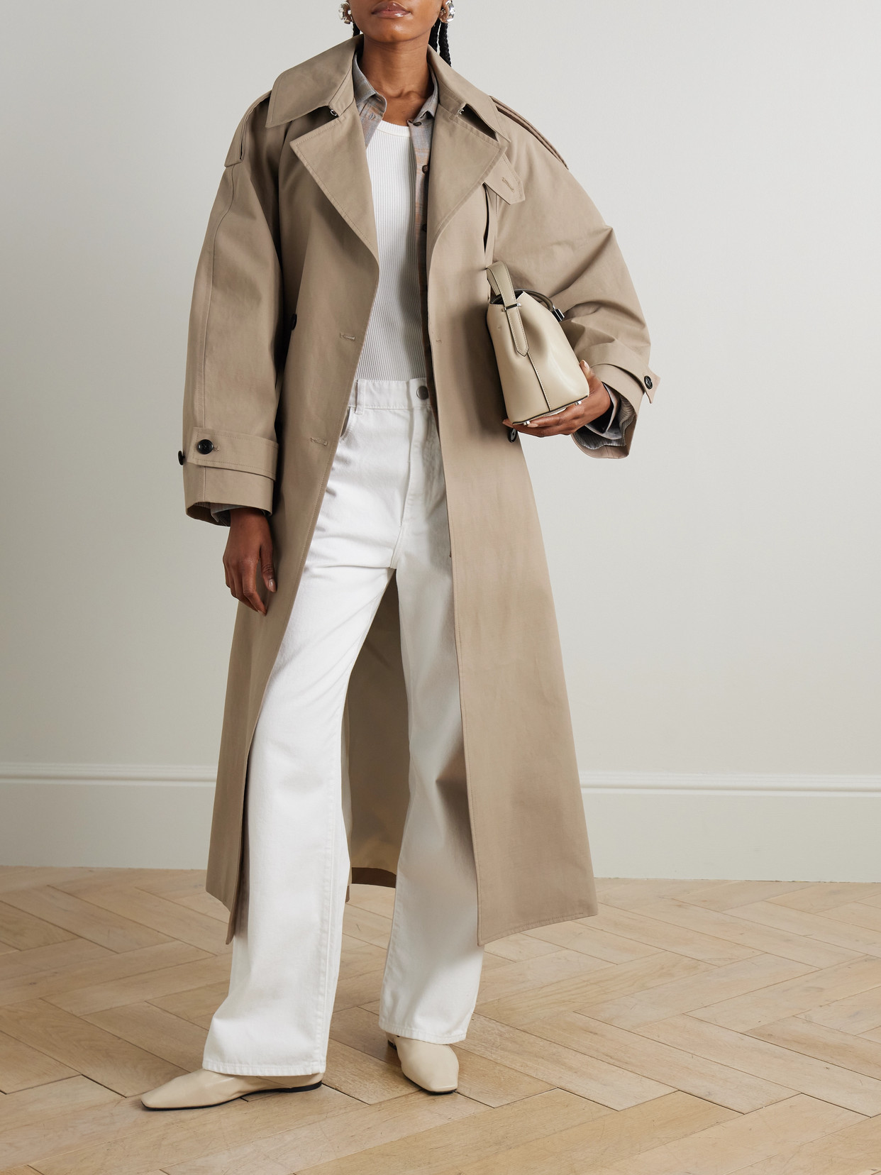 Rohe Oversized Double-breasted Cotton Trench Coat