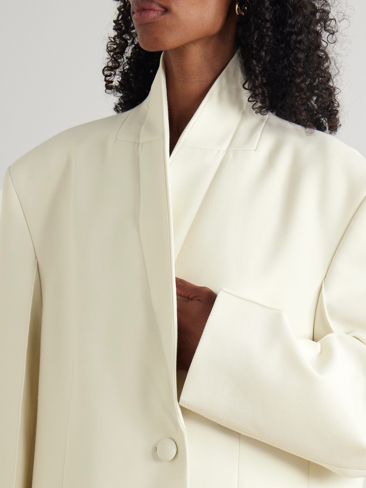 Rohe Signature Oversized Woven Coat In Neutral