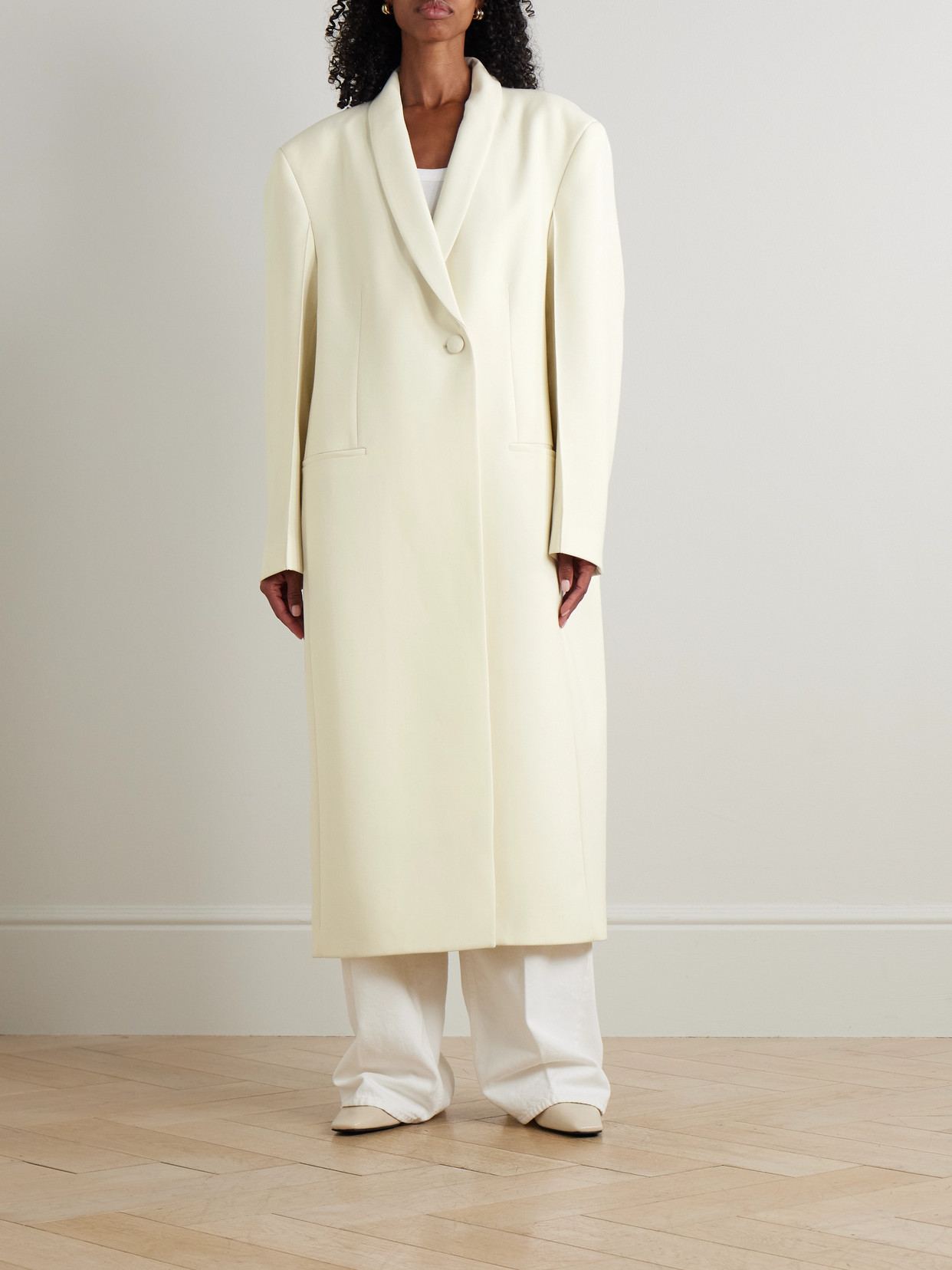 Rohe Signature Oversized Woven Coat In Neutral