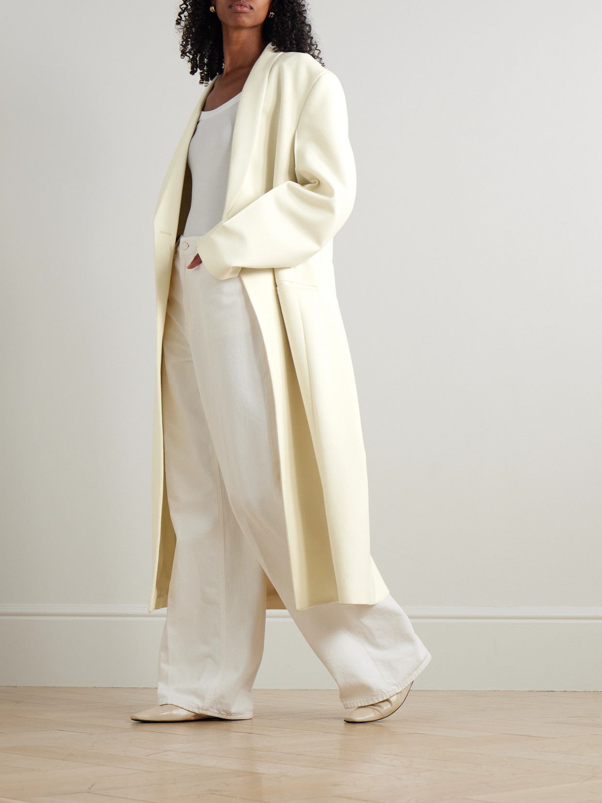 Rohe Signature Oversized Woven Coat In Neutral