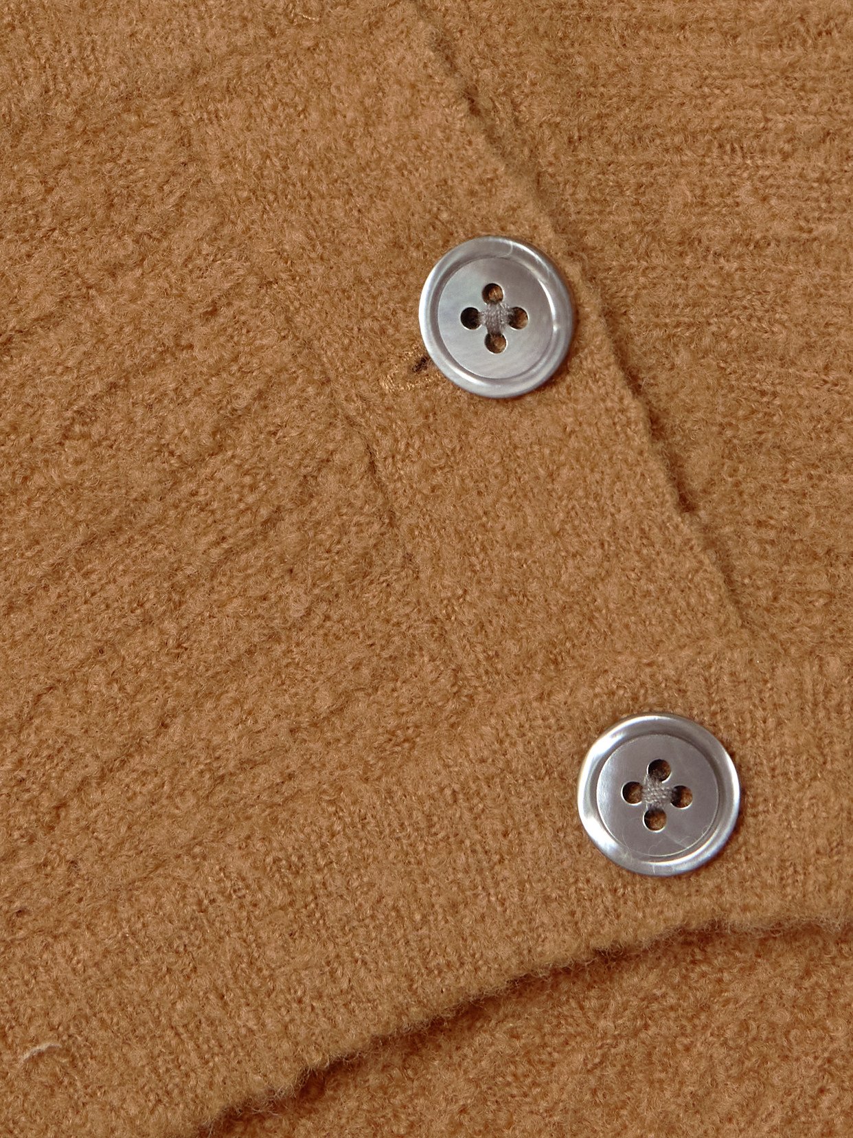 James Perse Button-embellished Ribbed Brushed Wool-blend Vest In Brown